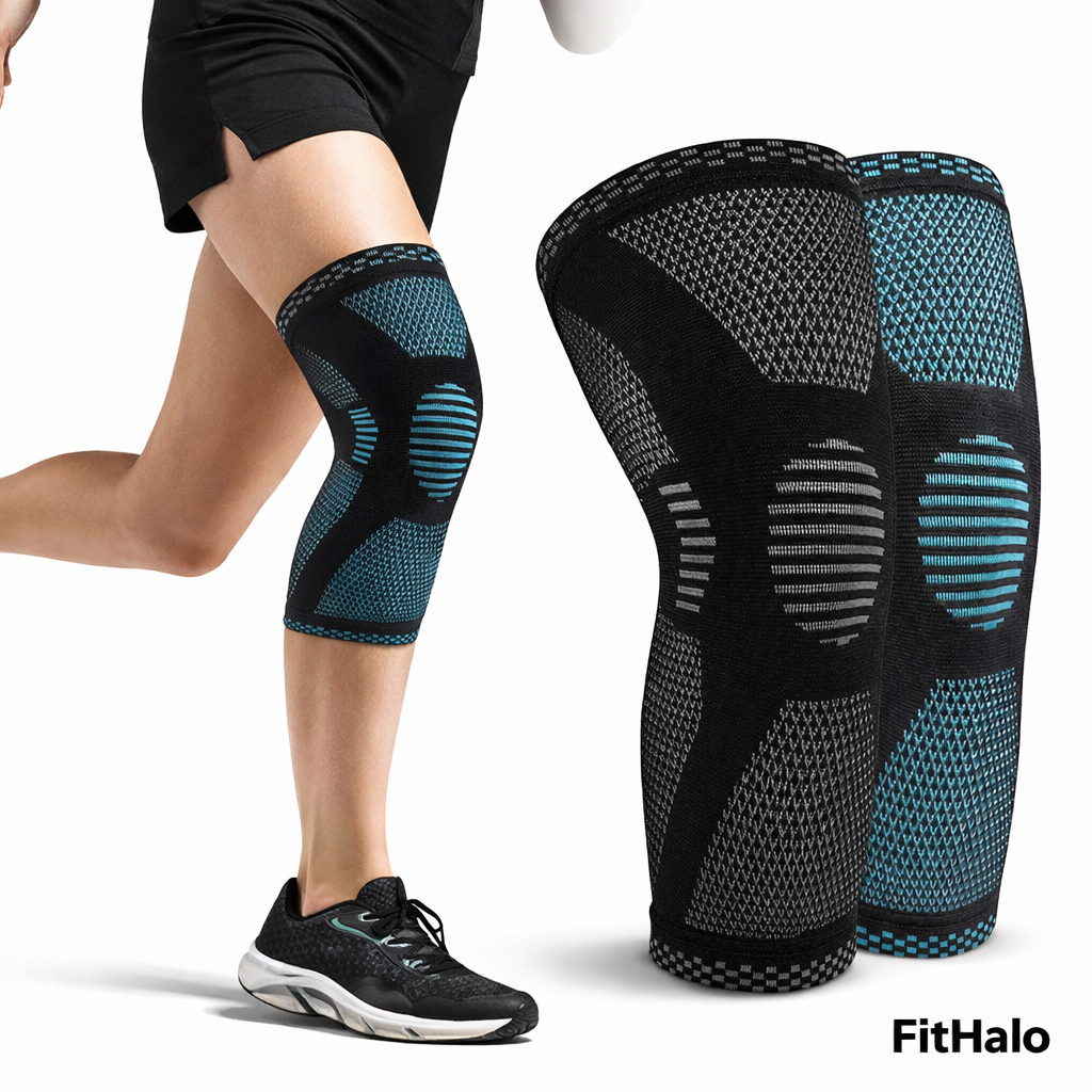 Genouillères Sport Tricotées — Protège et Stabilise en Mouvement Fithalo