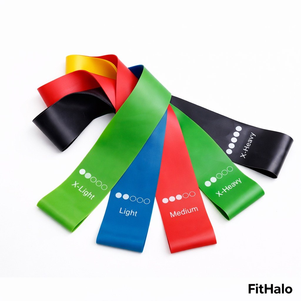 Bandes de résistance élastiques pour yoga et fitness (0,35 mm à 1,1 mm) Fithalo