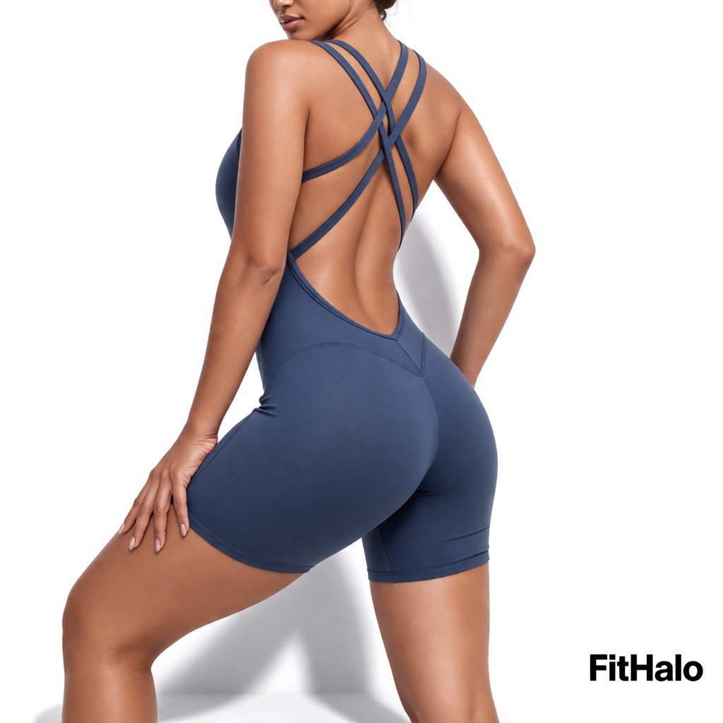 Combinaison de sport moulante effet rehausse-fessier pour yoga et fitness Fithalo