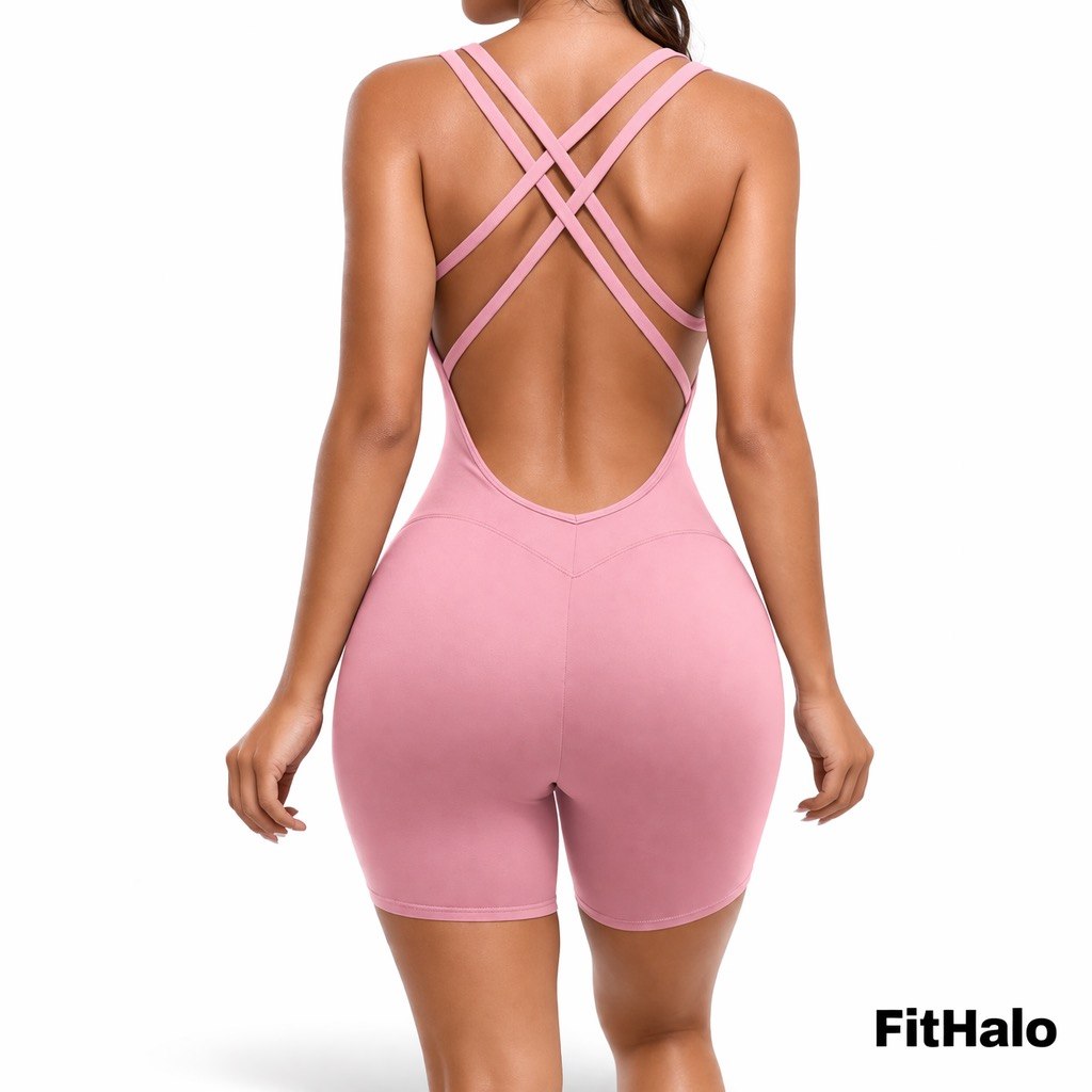 Combinaison de sport moulante effet rehausse-fessier pour yoga et fitness Fithalo